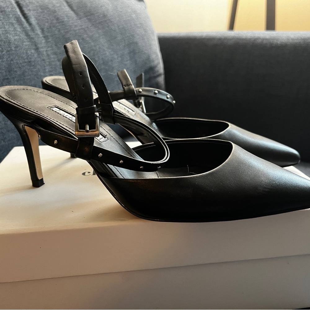 Black ankle strap size 8 worn once